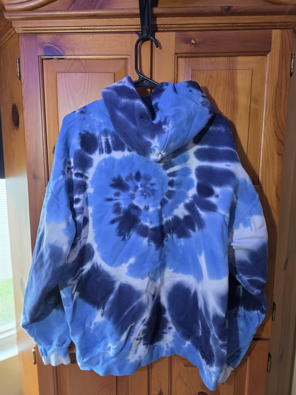 Blue Tie-Dye Hoodie Jacket - Hooded Casual Coat